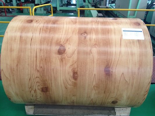 0.2 มิลลิเมตร Wood Printech สีเคลือบ coil Prepainted Steel Coils PPGI PPGL