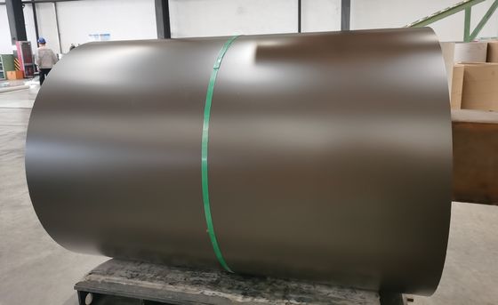 0.45mm 1200mm AZ150 PPGL โคลล์เหล็กสีเสร็จก่อน สีน้ําตาล S320GD สําหรับผ้าคลุมหลังคา