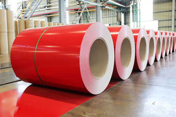 ความทนทานต่อสภาพอากาศสูง Z50~275 PPGI Prepaint Color Coating Roll Rot / Red DX51D หรือ S320gd สําหรับหลังคาโลหะ