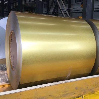 สีทอง การพิมพ์แอนตินิ้วมือ AFP AZ70 GL Galvalue 55% ALU-ZINC สแตนเลสโค้ลโครเมท 6+