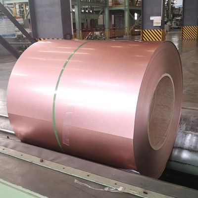 1200mm AZ120 GL Galvalume 55% ALU ZINC Coils Rose Golden Anti Finger Print สีชมพู