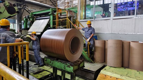 ผงไม้ รับประกัน 30 ปี AZ165 Galvalume Walnut สี PPGL HDP Steel Coil Printech สีเคลือบ ASTM A755 A653M